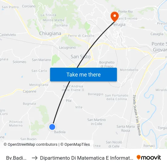 Bv.Badiola to Dipartimento Di Matematica E Informatica map