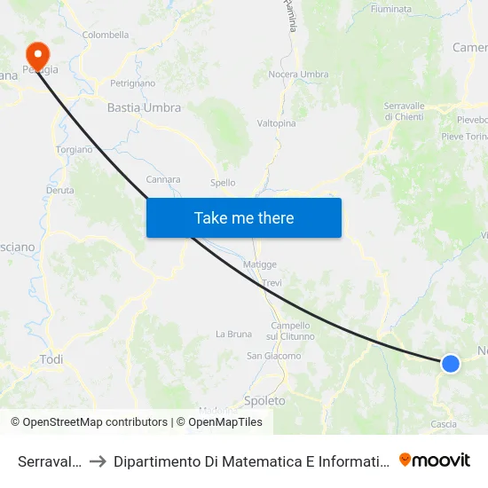 Serravalle to Dipartimento Di Matematica E Informatica map