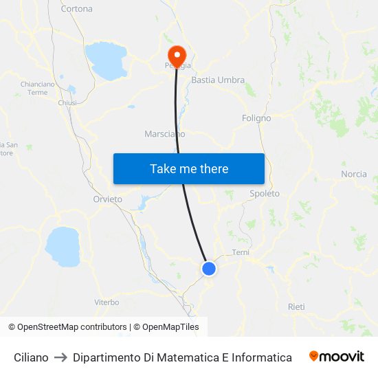 Ciliano to Dipartimento Di Matematica E Informatica map