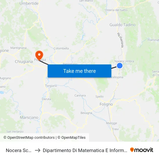 Nocera Scalo to Dipartimento Di Matematica E Informatica map