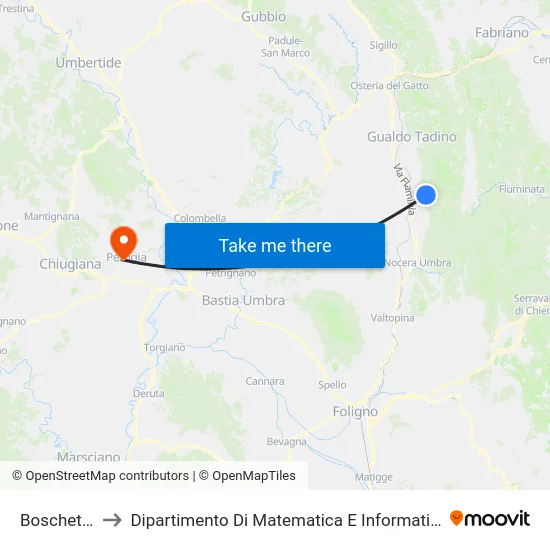 Boschetto to Dipartimento Di Matematica E Informatica map