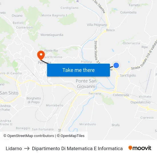 Lidarno to Dipartimento Di Matematica E Informatica map