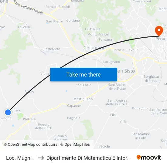 Loc. Mugnano to Dipartimento Di Matematica E Informatica map