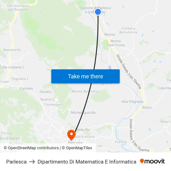 Parlesca to Dipartimento Di Matematica E Informatica map