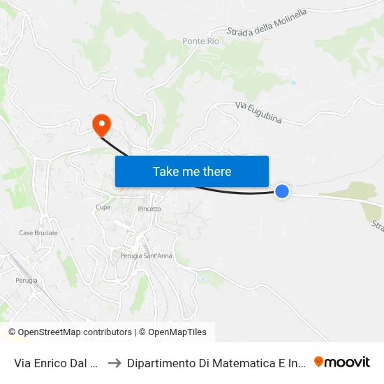 Enrico Dal Pozzo Street to Department of Mathematics and Computer Science map