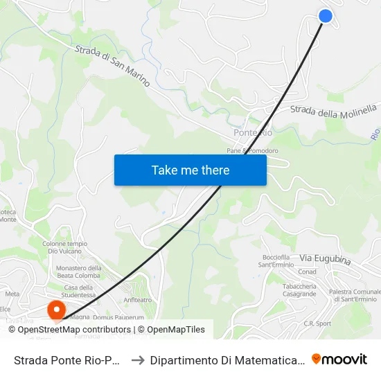 Ponte Rio-Ponte Pattoli Road to Department of Mathematics and Computer Science map