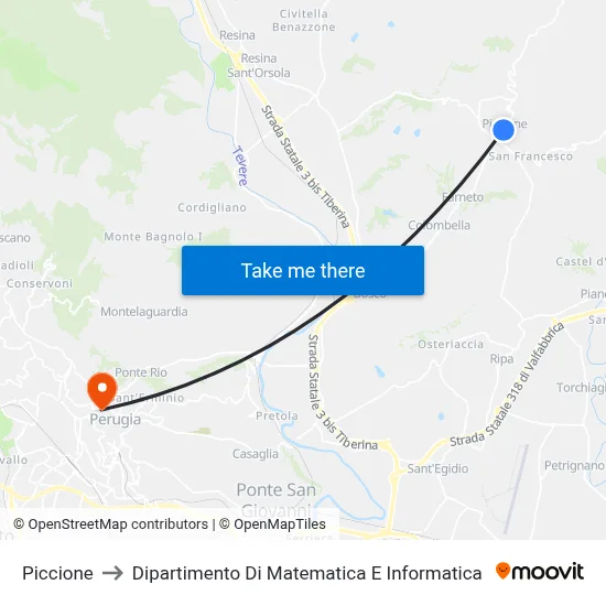 Piccione to Department of Mathematics and Computer Science map