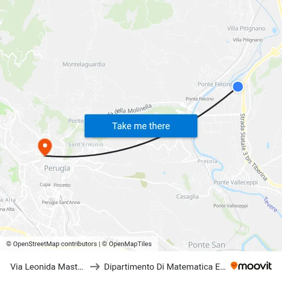 Leonida Mastrodicasa Street to Department of Mathematics and Computer Science map