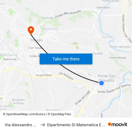 Alessandro Manzoni Street to Department of Mathematics and Computer Science map