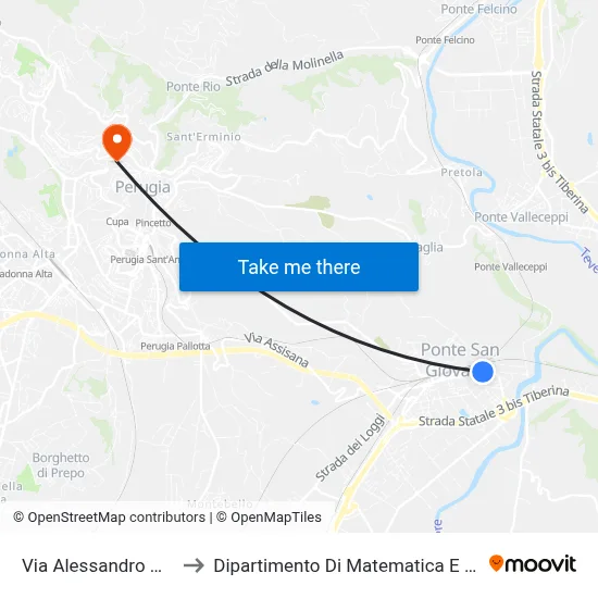Alessandro Manzoni Street to Department of Mathematics and Computer Science map