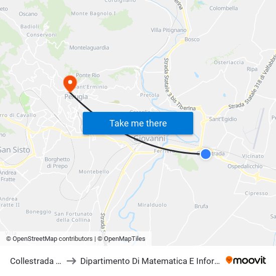 Collestrada Cva to Dipartimento Di Matematica E Informatica map