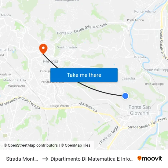 Montevile Road to Department of Mathematics and Computer Science map