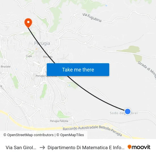 Via San Girolamo to Dipartimento Di Matematica E Informatica map