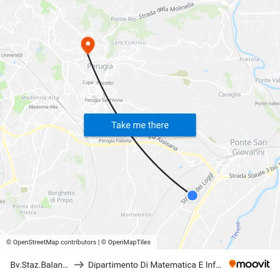 Bv.Staz.Balanzano to Dipartimento Di Matematica E Informatica map