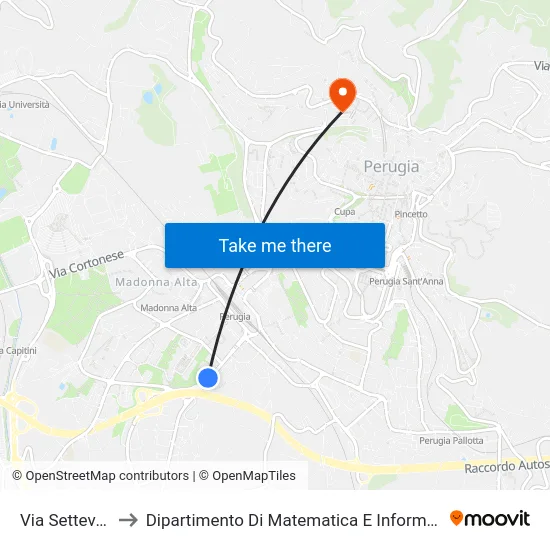 Via Settevalli to Dipartimento Di Matematica E Informatica map