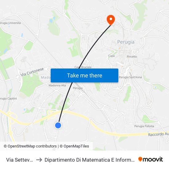 Via Settevalli to Dipartimento Di Matematica E Informatica map