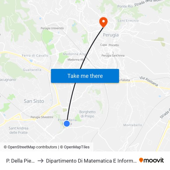 P. Della Pietra to Dipartimento Di Matematica E Informatica map