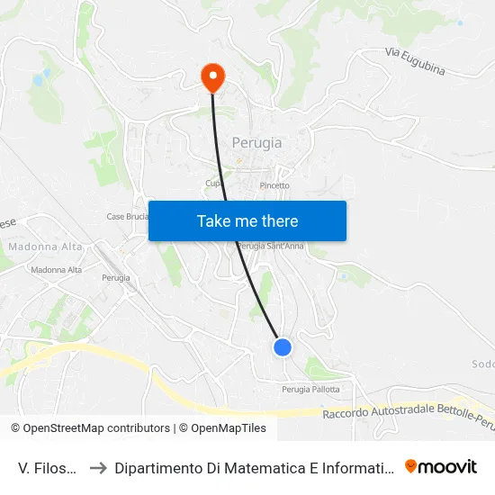 Via Filosofi to Department of Mathematics and Computer Science map