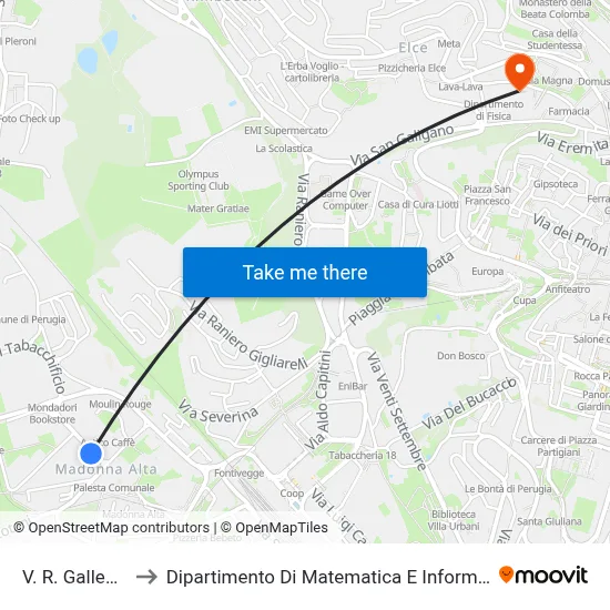 R. Gallenga Street to Department of Mathematics and Computer Science map
