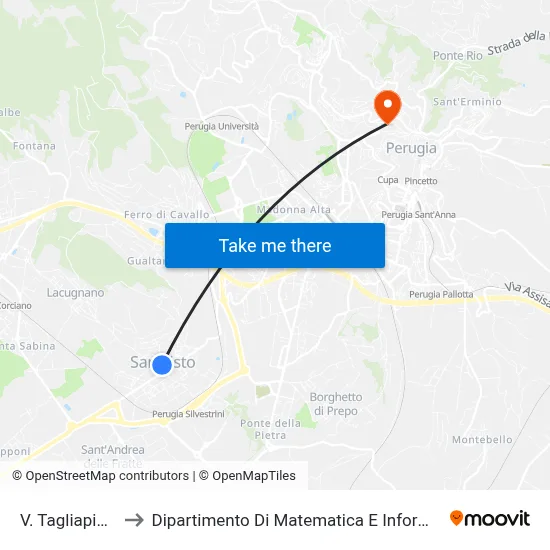 Via Tagliapietra to Department of Mathematics and Computer Science map