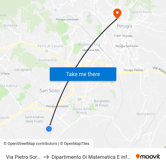 Via Pietro Soriano to Dipartimento Di Matematica E Informatica map