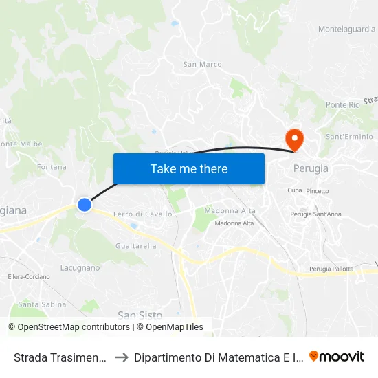 Strada Trasimeno Ovest to Dipartimento Di Matematica E Informatica map