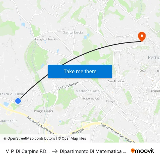 Via Pian Di Carpine - Ferro Di Cavallo to Department of Mathematics and Computer Science map