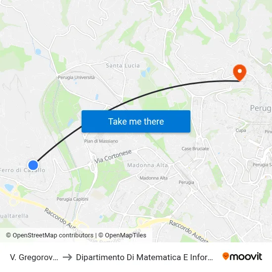 Via Gregorovius to Department of Mathematics and Computer Science map