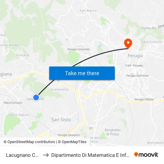 Lacugnano Chiesa to Dipartimento Di Matematica E Informatica map