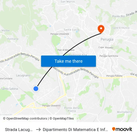 Lacugnano Street to Department of Mathematics and Computer Science map