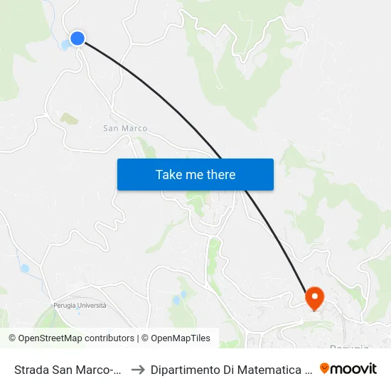 Strada San Marco-Cenerente to Dipartimento Di Matematica E Informatica map