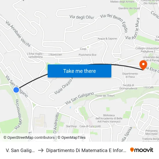 Via San Galigano to Department of Mathematics and Computer Science map