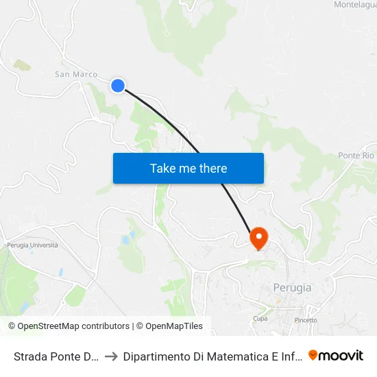 Strada Ponte D'Oddi to Dipartimento Di Matematica E Informatica map