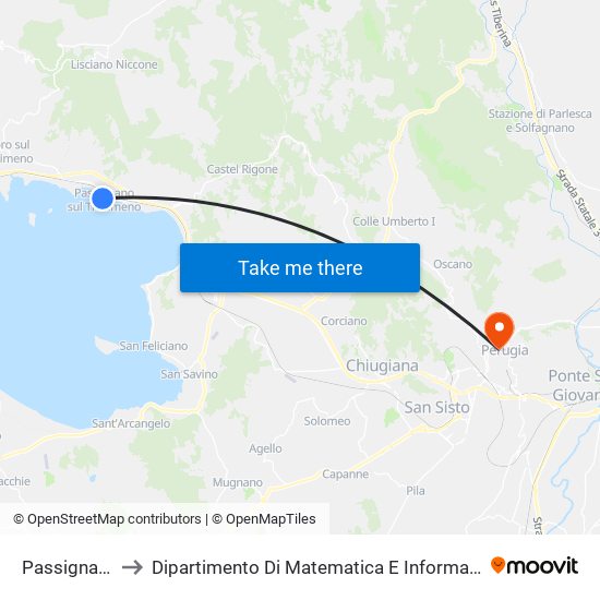 Passignano to Dipartimento Di Matematica E Informatica map