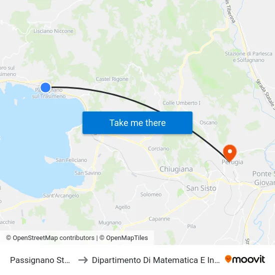 Passignano Stazione to Dipartimento Di Matematica E Informatica map
