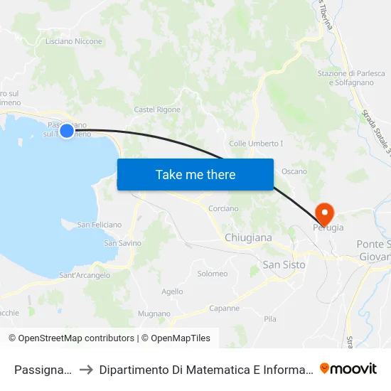 Passignano to Dipartimento Di Matematica E Informatica map