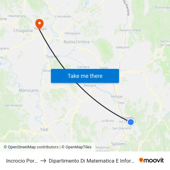 Incrocio Poreta to Dipartimento Di Matematica E Informatica map