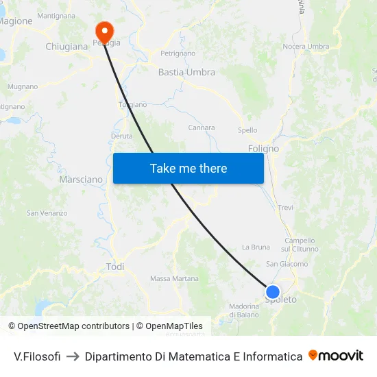 Filosofi Street to Department of Mathematics and Computer Science map