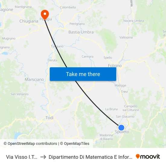 Via Visso I.T.I.S. to Dipartimento Di Matematica E Informatica map