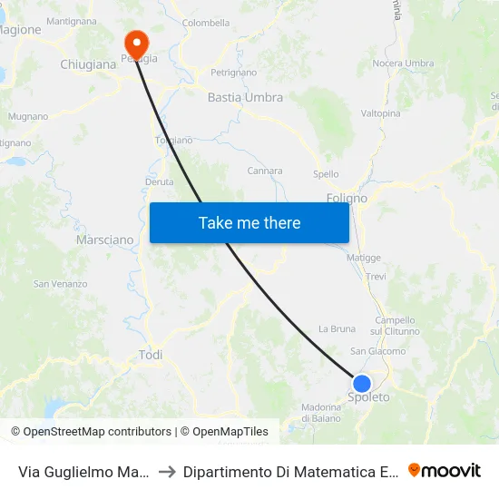 Via Guglielmo Marconi 11 to Dipartimento Di Matematica E Informatica map