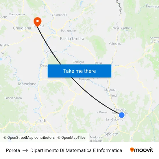 Poreta to Dipartimento Di Matematica E Informatica map