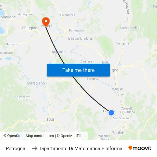 Petrognano to Dipartimento Di Matematica E Informatica map