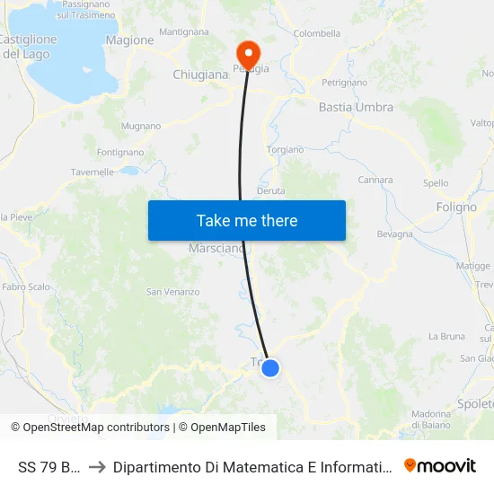 SS 79 Bis to Dipartimento Di Matematica E Informatica map