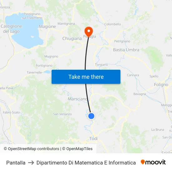 Pantalla to Dipartimento Di Matematica E Informatica map