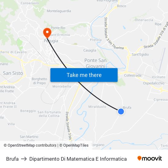 Brufa to Dipartimento Di Matematica E Informatica map