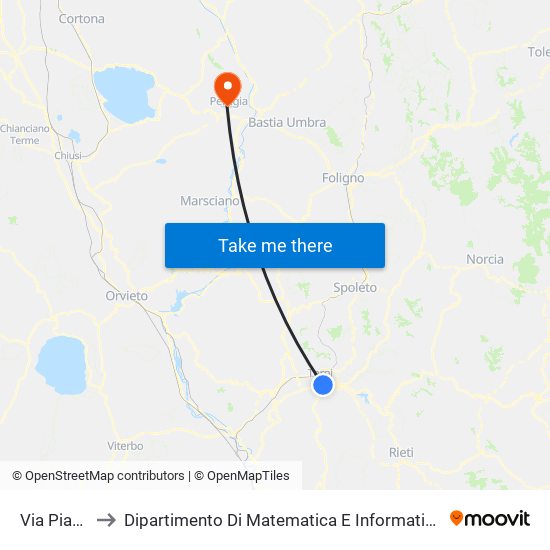 Via Piave to Dipartimento Di Matematica E Informatica map