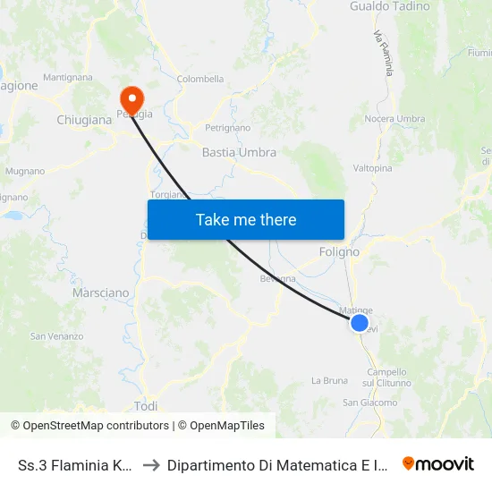 Ss.3 Flaminia Km.144 to Dipartimento Di Matematica E Informatica map