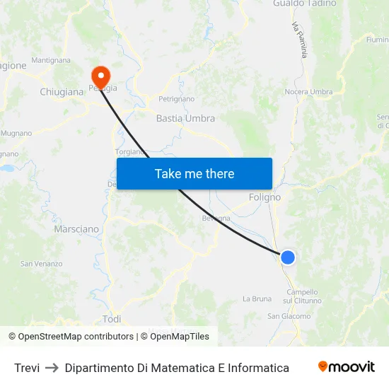 Trevi to Department of Mathematics and Computer Science map