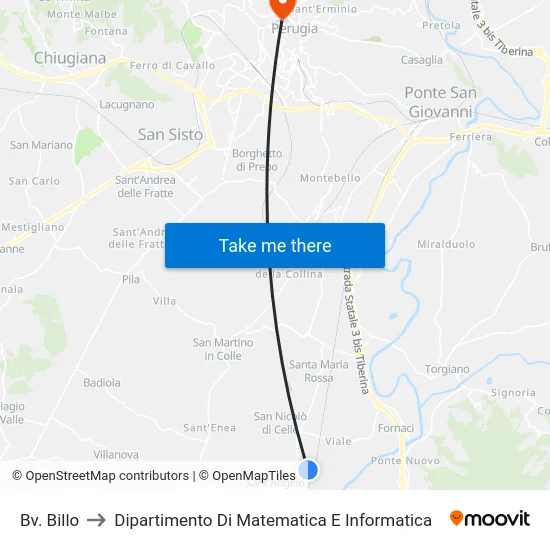 Bv. Billo to Dipartimento Di Matematica E Informatica map