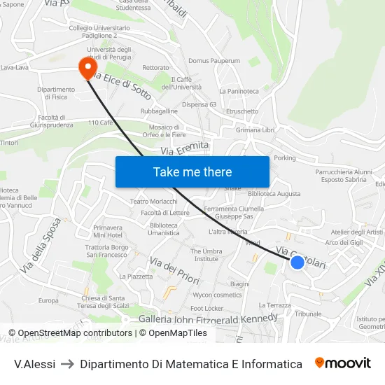 Alessi Street to Department of Mathematics and Computer Science map